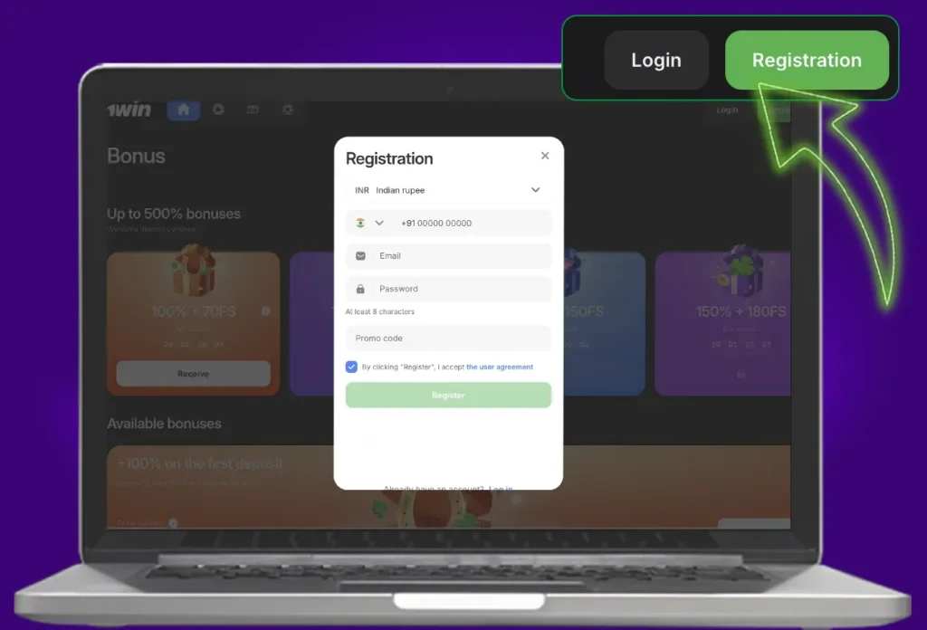 1win Register in India